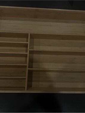 IKEA White and Natural Bamboo Cutlery Drawer Organizer